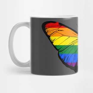 Vintage LGBTQ Pride Rainbow Flag of Butterfly Moth | Support LGBTQ Community and Stand with LGBTQ+ Mug